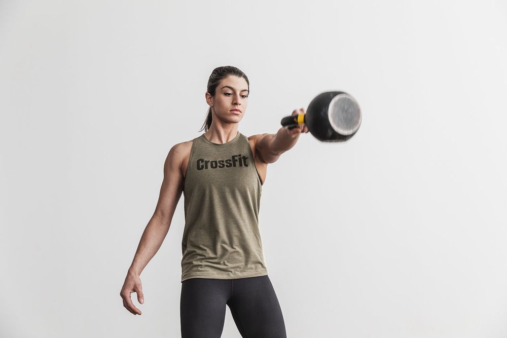 NOBULL Majice Bez Rukava Ženske - Nobull Crossfit® High-Neck Zelene (675819-PFA)